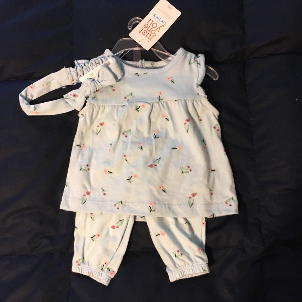 Matching baby outfit with headband